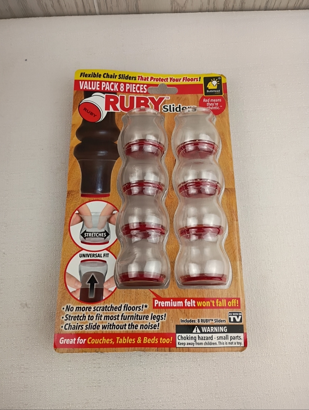 New Old Stock - Ruby Sliders Flexible Chair Pro By Bulb Head Value Pack 8 Pieces